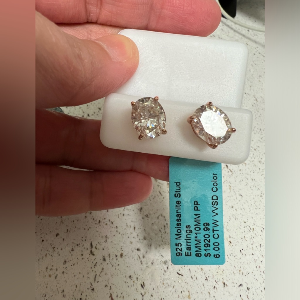 Moissanite 6 Ct Diamond Stud Earrings
